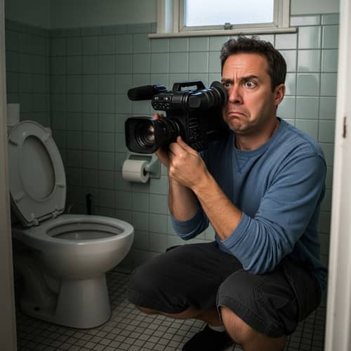 Humorous Cameraman in Bathroom | Internet Humor Trend