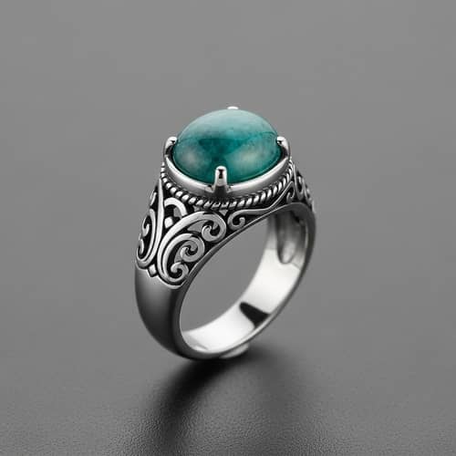 Elegant Stone Ring with Intricate Band Design