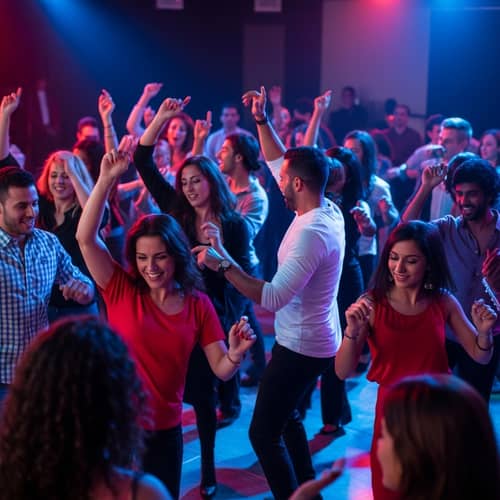 Vibrant Multicultural Dance Floor | Energetic and Colorful Atmosphere