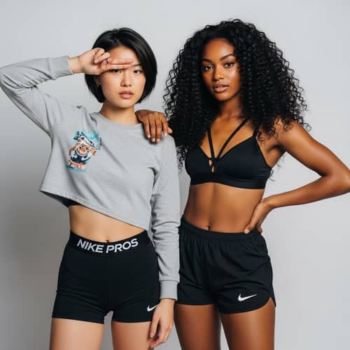 Stylish Asian and Black Girls in Trendy Outfits | Fashion Photo