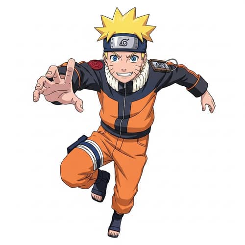 Dynamic Animation Character with Spiky Blond Hair and Blue Eyes