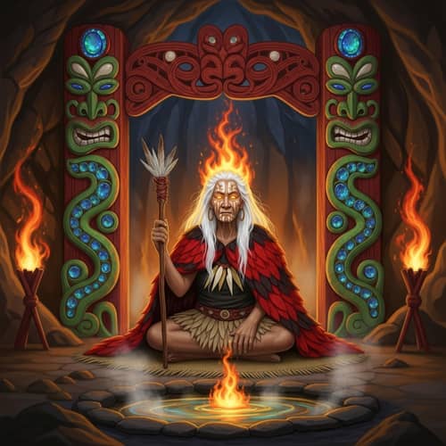 Mahuika - Guardian of Fire with Ancient Wisdom and Fiery Presence