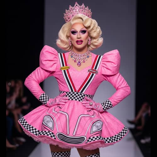 Race Car-Inspired Drag Queen: A Fairytale Princess Theme