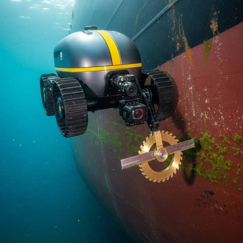 Underwater Vehicle with Magnetic Attachments for Ship Hulls