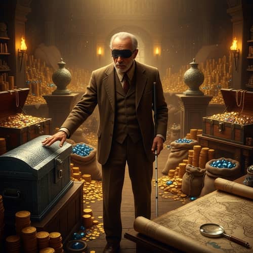 Elderly Man in Treasure Room - Unique Collection