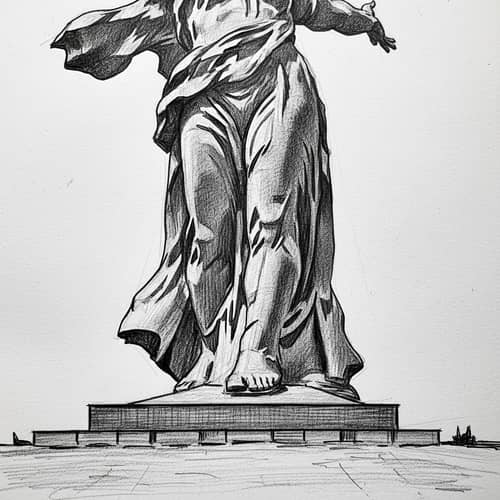 Motherland Calls Monument Base Sketch | Volgograd Landmark