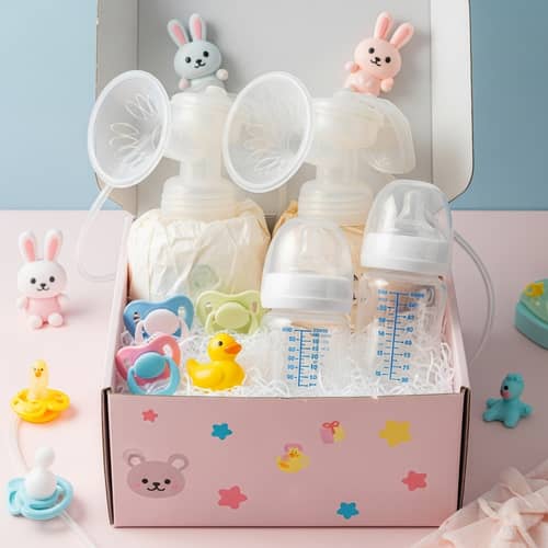 Baby Items Surprise Box with Extractor, Bottles & Pacifiers