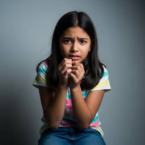 Young South Asian Girl Expressing Nervousness | Emotional Photography