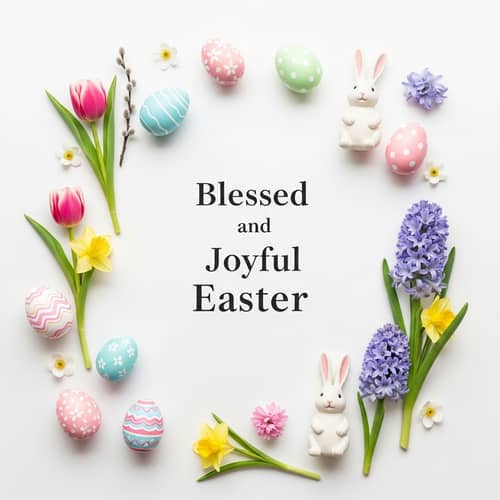 Joyful Easter Wishes | Colorful & Minimalist Image for Family & Friends