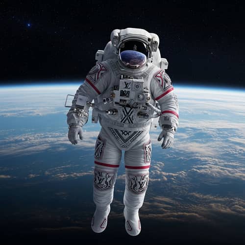 Luxury Astronaut Spacesuit in Outer Space