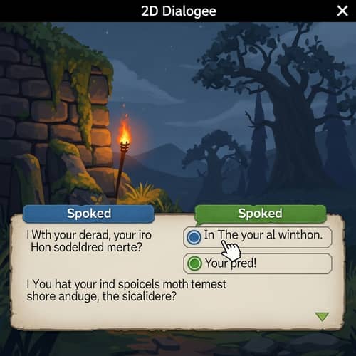 2D Dialogue Interface for Unity with Fantasy Environment