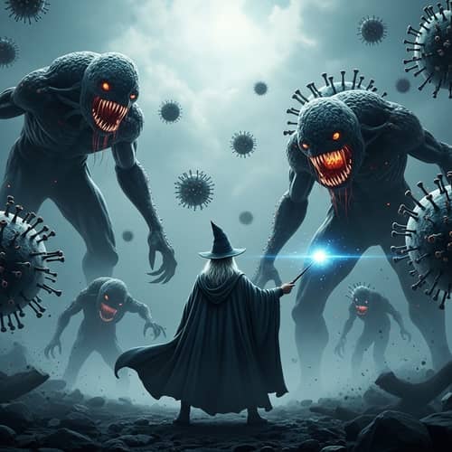 Wizard vs Computer Viruses: Epic Battle in Digital Realm