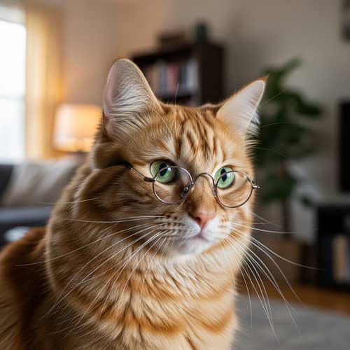 Cat with Glasses - Fun Feline Fashion