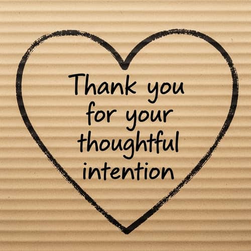 Heartfelt Thank You Message on Cardboard