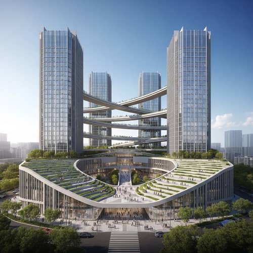 Terraced Oasis School of Performing Arts | Twin Tower Design