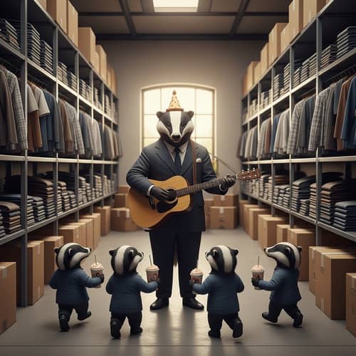 Elegant Badger's Wedding Day in Clothing Warehouse