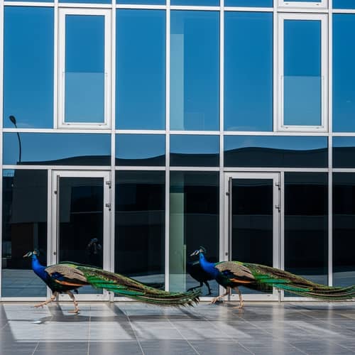 Urban Peacock Display | Glass Doors Architecture