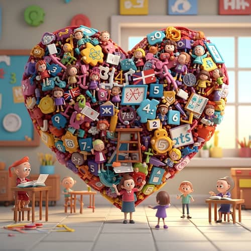 Educational Heart Animated in 3D Style | Colorful Learning Scene
