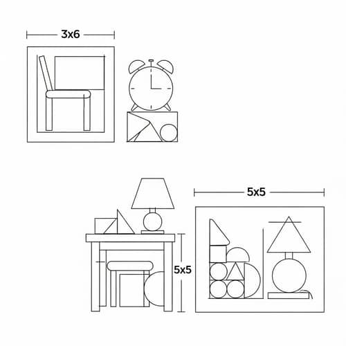 Everyday Objects from Geometric Shapes | 3x6 & 5x5 Boxes