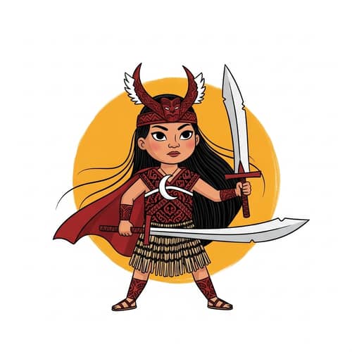Maori Girl Warrior: Inspiring Battle of Health in Graphic Designs