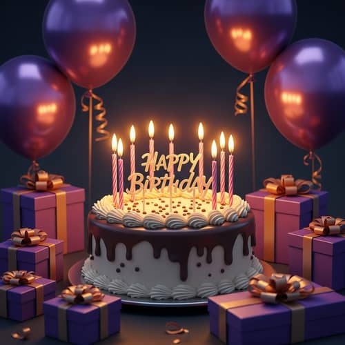 Stunning Handmade Birthday Cake with Decorations