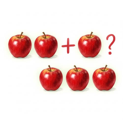 7 Red Apples Plus 3 More: Math Puzzle for Kids