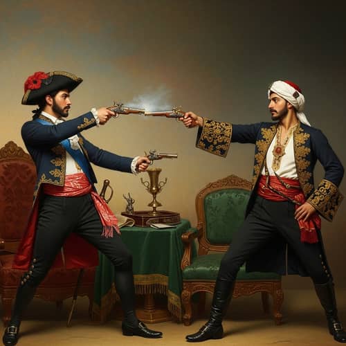 Dramatic Duel Between Hispanic and Middle-Eastern Men