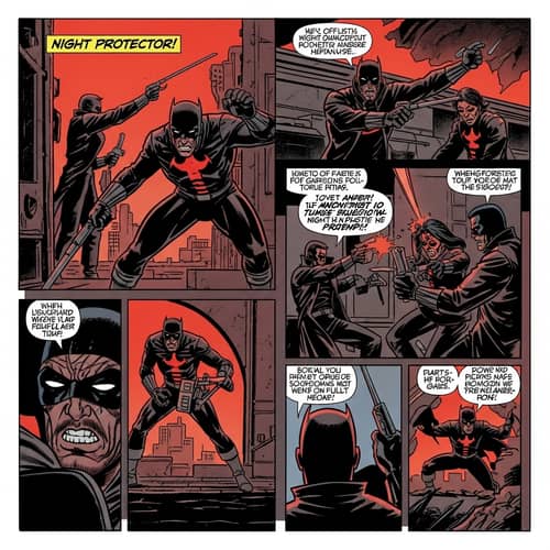 Dynamic Comic Page: Batman in Action - Art by Frank Miller