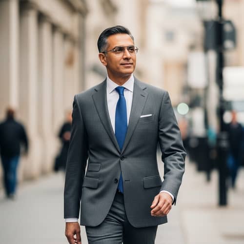 Sharp South Asian Man in Stylish Suit and Glasses