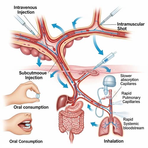 Medical Drug Administration Routes: IV, IM, SubQ, Oral, Inhalation