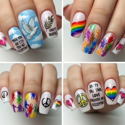 Peace and Acceptance Nail Art Designs | Unity and Harmony
