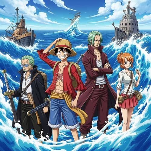 Adventure Anime Series Illustration with Daring Explorers