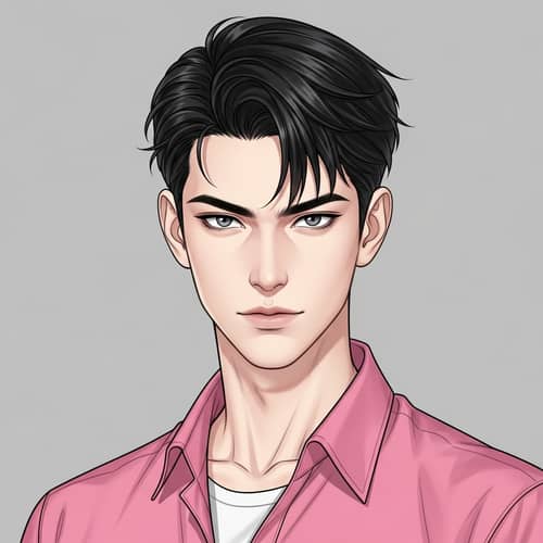 Stylish East Asian Young Man in Pink Shirt | University Student Vibe
