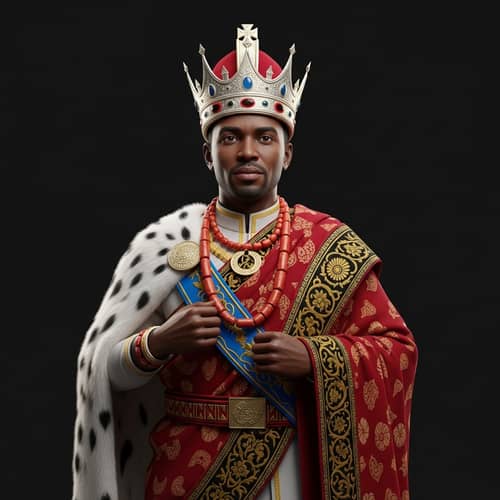 3D Illustration of a Rwandan King