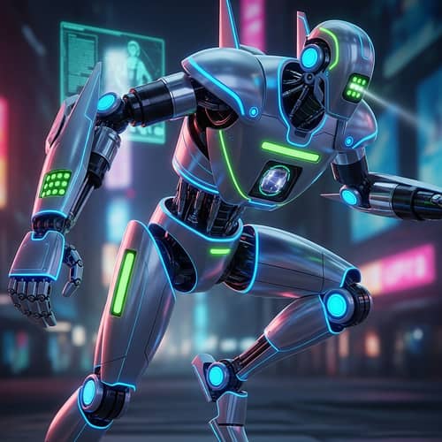 Futuristic Robot with Built-In Scanner | Digital Artwork