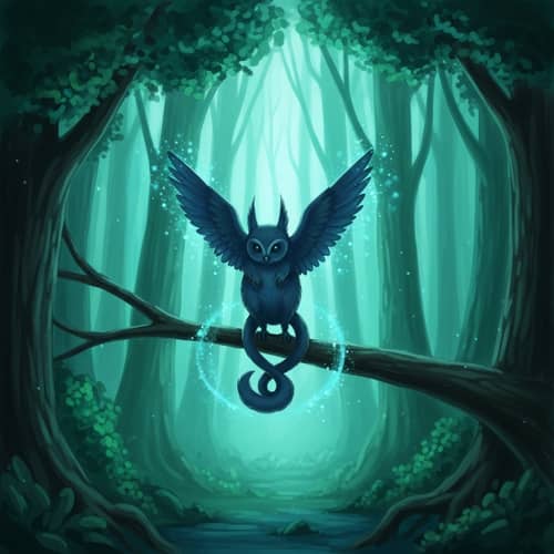 Enchanting Forest Scene with Majestic Pokemon Gracefully Perched