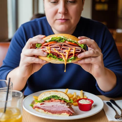 Delicious Sandwich: Indulging in a Gigantic Meal