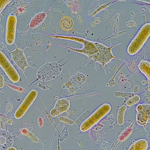 Colorful Microorganisms: Intricate Shapes & Forms in Microbial World