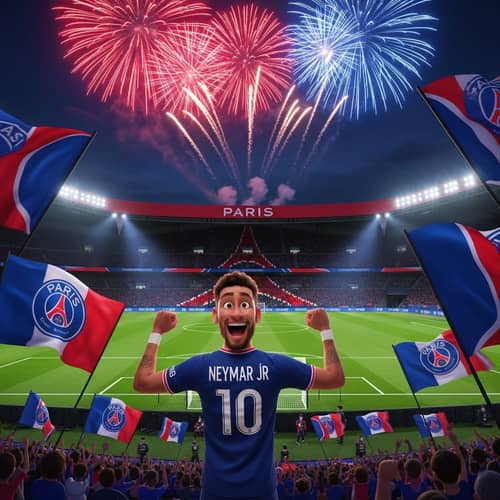 Cheering on PSG during a match in France