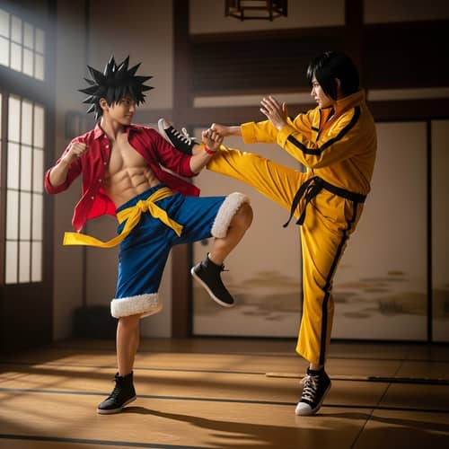 Luffy vs. Bruce Lee: Epic Anime Martial Arts Battle