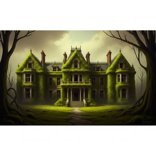 Gothic Mansion: Abandoned Beauty in Nature's Embrace