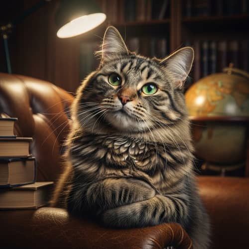 Pensive Cat: Expressing Intelligence and Contemplation