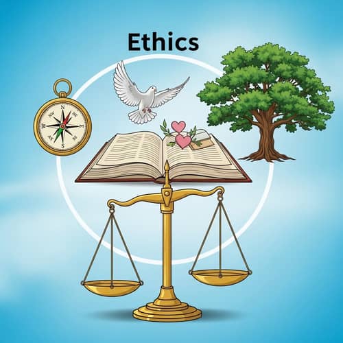 Symbolic Representation of Ethics: Scales, Book, Dove & More