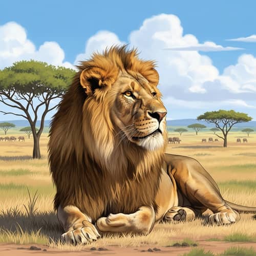 Majestic Lion in the African Savannah | Wildlife Photography