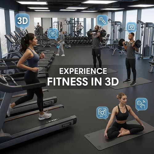 Interactive 3D Fitness Studio Tour: Explore Modern Equipment