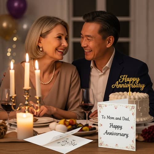 Heartwarming Anniversary Celebration: Mom & Dad, Elegant Couple