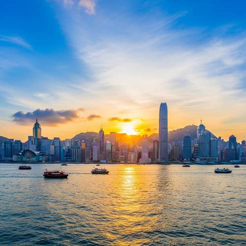 Breathtaking Hong Kong Sunset Panorama