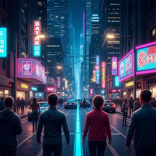 Futuristic City Streets Urban Exploration
