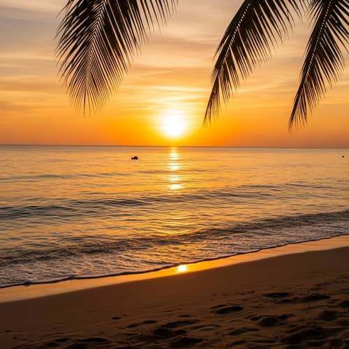 Tranquil Sunset Beach Image for Social Media | Nature-Inspired
