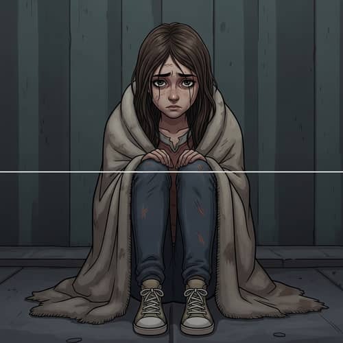 Sad and Lost Young Girl - An Animated Illustration